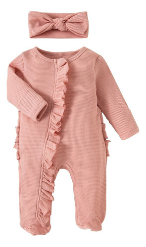 Conjunto Bebé Niña Algodón Mameluco 2 Vías Y Banda