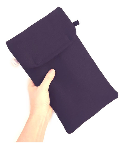 Capa Porta Tablet Case Acolchoado Com Fecho E Bolso Tecido