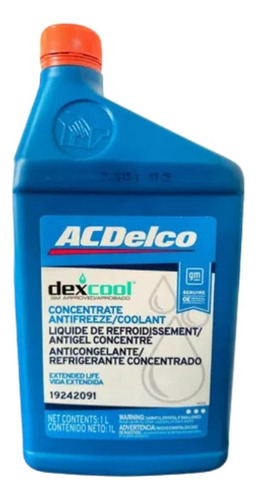Anticongelante Naranja Dexcool Acdelco Concentrado 1 Litro