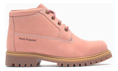 Borcegos Mujer Hush Puppies Mini Lizzary De Cuero Natural