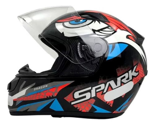 Capacete Moto Fechado Ebf New Spark Dragon Com Narigueira