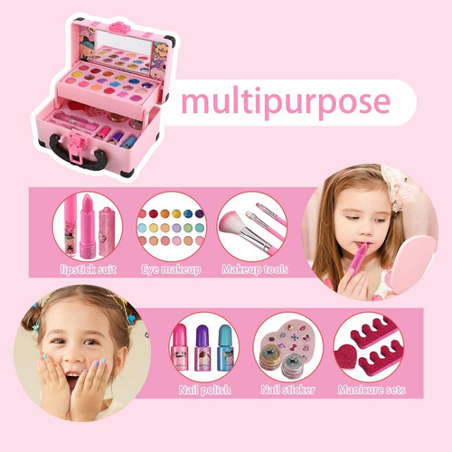 Set De Maquillaje Lavable Para Niños Pequeños De 32 Piezas C