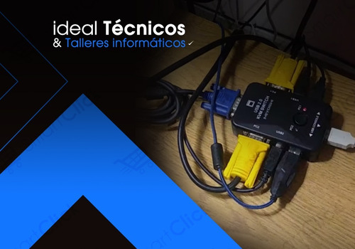 Imagen 9 de 10 de Switch Kvm 2 Puertos Usb Monitor Teclado Mouse Impr + Cables