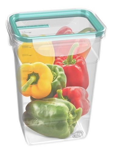 Hermético Rect. Alto De 1400ml 136x102x185mm Freshy-san Remo Color Verde