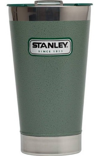 Vaso Stanley De 16 Oz Al Vacío Martillado Color Verde