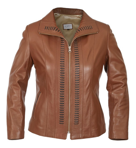 Campera Cuero Mujer Briganti Tapado Moda Premium Mxcp09173