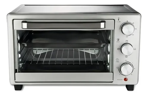 Forno Elétrico Inox Family Grill 23 Litros 3 Opções De Aquecimento Botão Seletor Até 250°c Forno Fryer 1400 W Desligamento Automático Bandeja de Migalhas e Grelhas Removíveis - Hamilton Beach