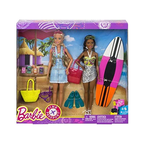 Barbie Pink Passport 2 Pack Camping Adventure Dolls Gift Set