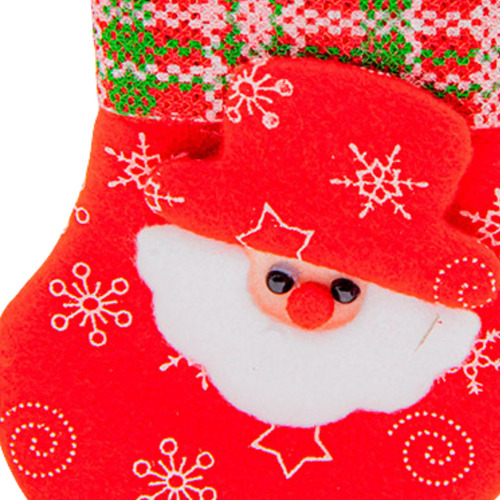 Bota Plush Enfeite Natal Decoração Natalina Rosto Papai Noel