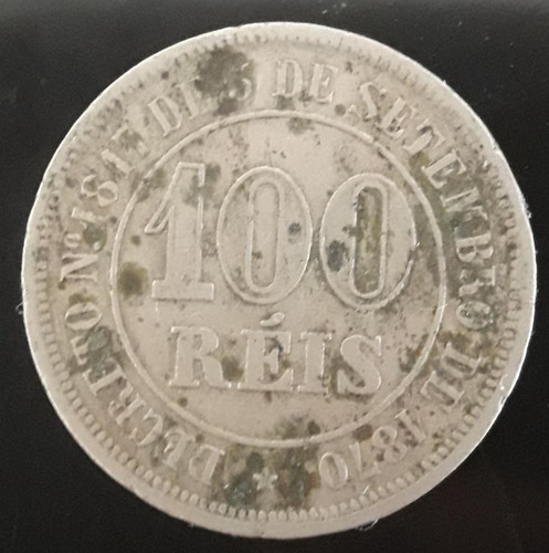 Imagem 1 de 2 de Moeda 100 Réis Ano 1883