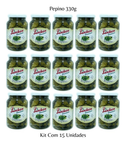Conservas De Pepino 330g Kit Com 15 Un Caixa Fechada
