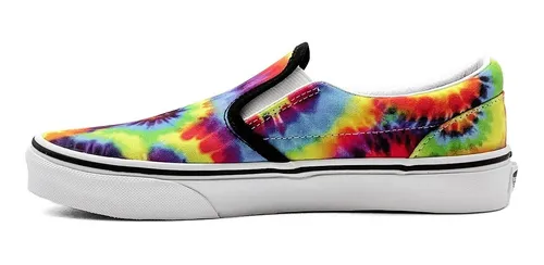 Tenis Vans Classic Slip on Tie Dye Comodo Metedera Arcoiris