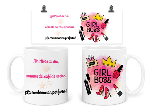 Taza 11 Oz Tap28. Cafe Girl Boss Emprendedor Nails Makeup