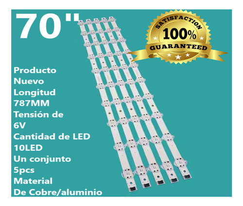 5 Tiras Con 10 Leds Compatible Con 7350pua 70up7550psb