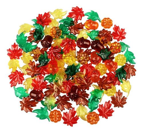 100pcs Hojas De Acrílico Mini Calabazas Bellotas Hojas De Ar