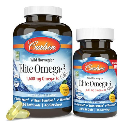 Carlson Elite Omega-3 Gems 1600 Mg Ácidos Grasos Omega 3 In