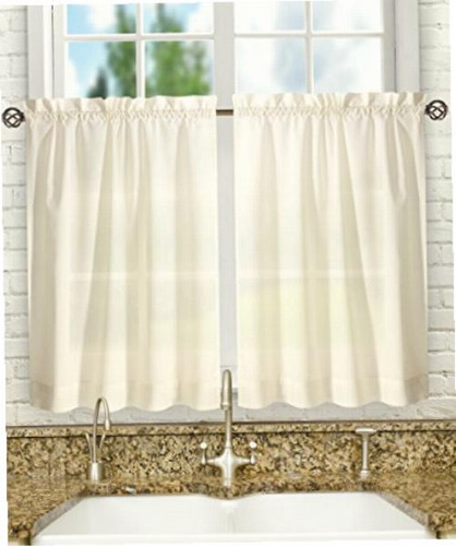 Ellis Curtain Stacey Balloon Cenefa, 56 X 24 Tiers, 1 Uds. Color Blanco (Ice Cream)