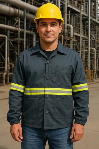Jaleco Brim Faixa Refletiva Profissional Camisa De Trabalho - R$ 79,92