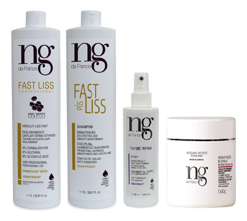 Ng De France Fast Liss + Termo + Sh. Pós Fast + Másc. Inten 