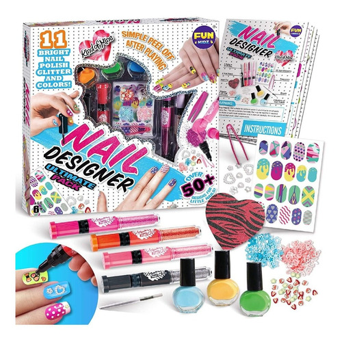 Kit De Uñas Para Niñas Con Lapiz Decorativo