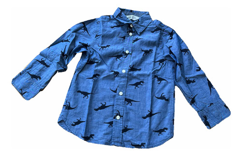 Camisa De Jean Nene Dinosaurios H&m - 3 T - Importada!!