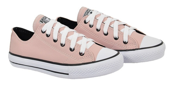 tenis all star couro rosa