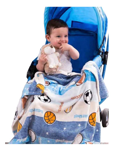Cobija Para Bebé Niño Suave Cobertor Ligero Azul Baby 