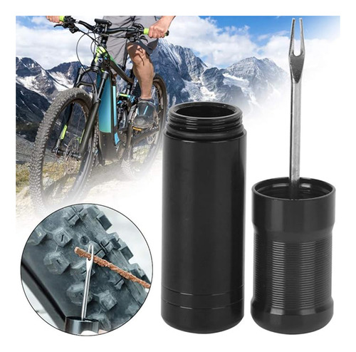 Kit De Reparación De Llantas Sin Cámara, Para Bicicleta De Ruta Y Mtb, Repara Pinchazos, Incluye Herramienta Con Tapones Y 5 Tiras De Caucho (bacon)