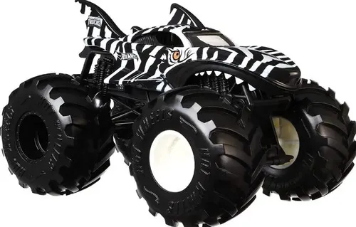 Hot Wheels Vehiculo Monster Trucks Modelo Zebra Shark 1 24