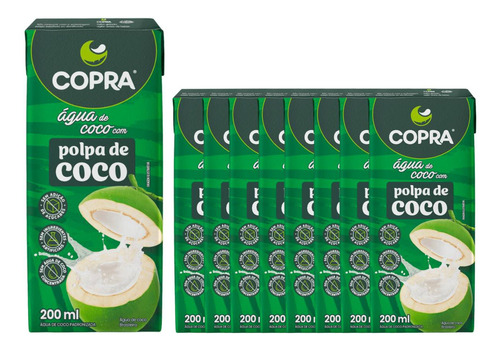 Kit 27 Copra Água De Coco Com Polpa 200ml