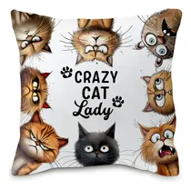 Comprar Divertidas Fundas De Almohada De Gato  Fundas De Almohada D