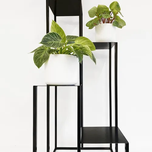 Soporte Para 4 Macetas Hierro Esmalte Al Horno Punto Arte