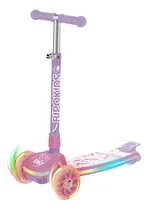 Comprar Monopatin Plegable con Luces Regulable Color Rosa Luminoso Bipo MPL 250