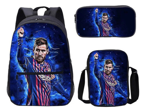 3 Unidades/conjunto De Bolsas De Ombro Mochila Leo Messi