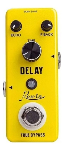 Pedal de efeito Rowin 300 Delay LEF-314  amarelo