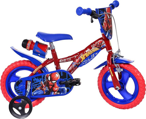 Bicicleta Rin 12 Spiderman P/ Niño 3-5 Años C/ Rueditas