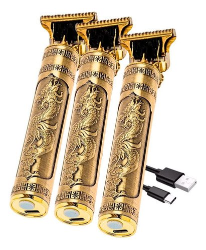 Kit 3 Máquininhas Corta Cabelo Barba Sem Fio Perfect Barber