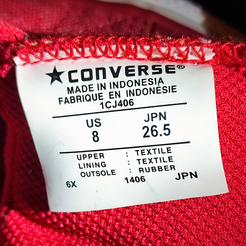 Tenis Converse Rojo 26.5cm Original Esslen73 (Usado)