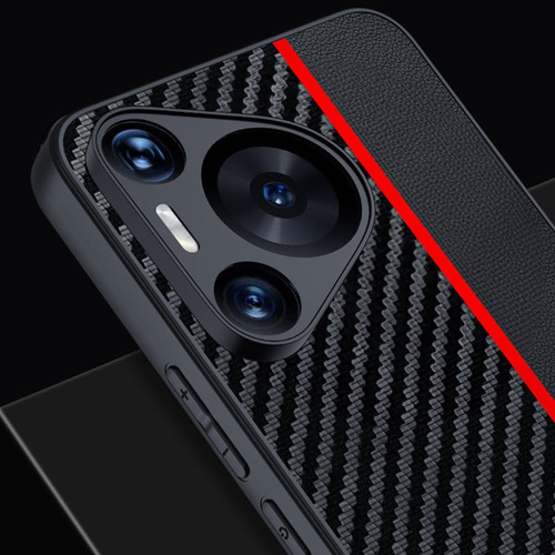 Capa De Telefone Com Textura De Fibra De Carbono Para Huawei