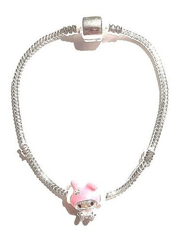 Dije Charm De My Melody Esmaltado Y Brazalete De Plata 925 