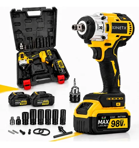 Chave De Impacto Brushless 880nm 98v 2 Baterias Com Maleta