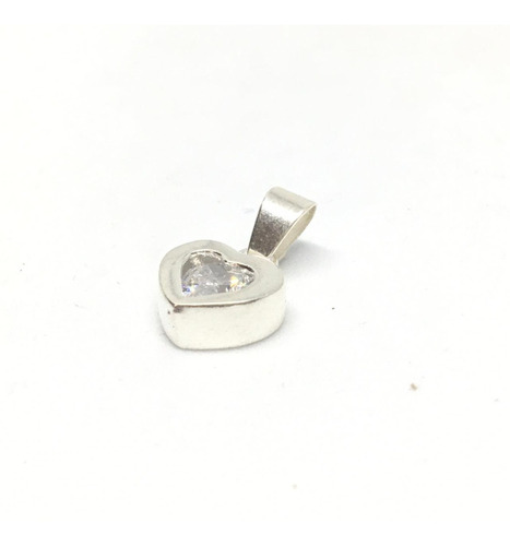 Dije Corazón Colgante Cubic 6mm Plata 925 Varios Colores