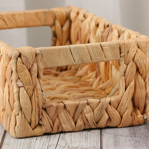 Cesta De Almacenamiento De Mimbre, Con Forma De Jacinto.