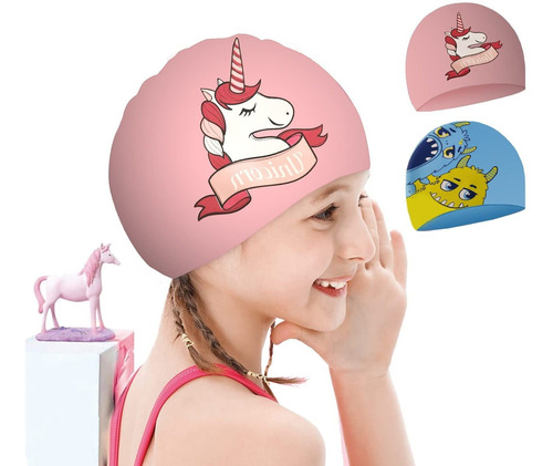 2 Repuesto Gorro Natacion Silicona Para Niño Niña 3 12