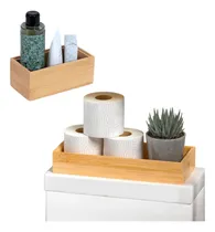 Comprar Organizador Bambu Apoyo Sobre Inodoro + Bandeja Apoyo Baño 