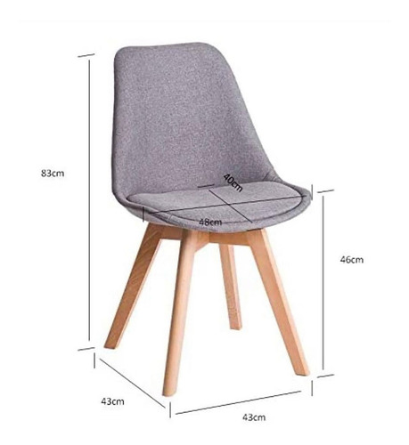 Silla de comedor Tienda El Garage Tienda El Garage Eames acolchada, estructura color amarillo, 4 unidades