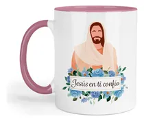 Comprar Taza Fondo Y Asa De Color Rosa. Tnfr. Religiosa Cristiana 9