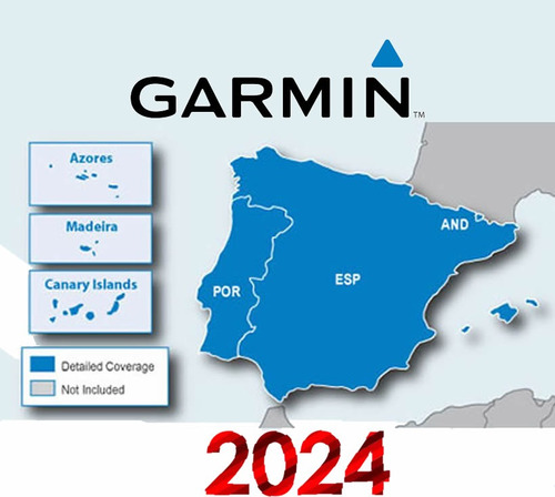 Mapa Espana Y Portugal Garmin Gps - 2024 Versión