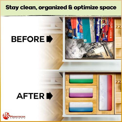 Organizador Bolsas Cocina Mainstream 5 Pz Bambu