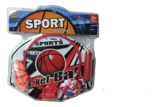 Tablero Aro Basketball +inflador Y Pelota Cancha Baloncesto 